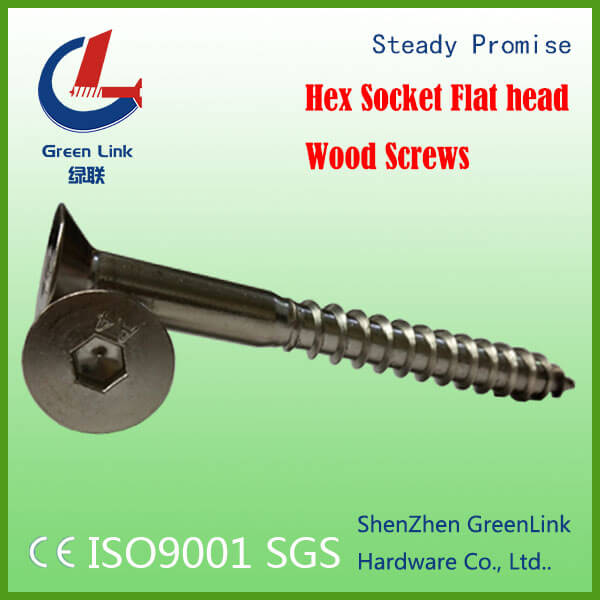 Hex Socket Flat head Wood Screw Security Screw,Wood Screw,Tapping