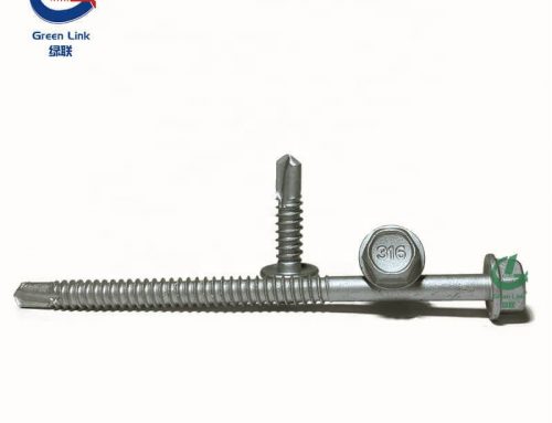 Bimetal hex washer head self-drilling screw