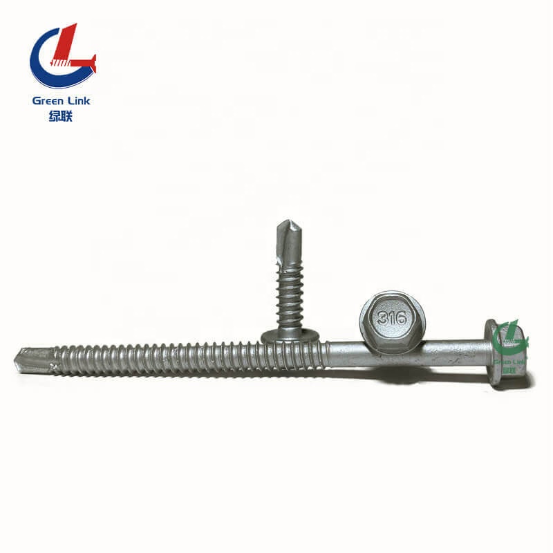 Bi-metal hex washer head self-drilling screw